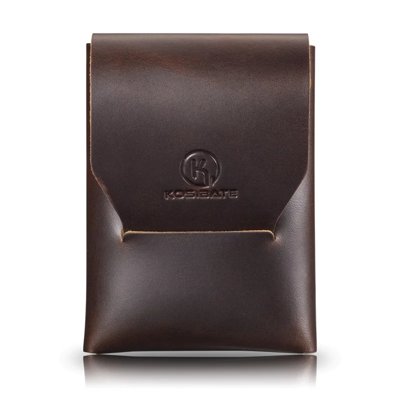KOSIBATE CL397 Porte-cartes en cuir de vache à texture Crazy Horse Mini Portefeuille pour Hommes