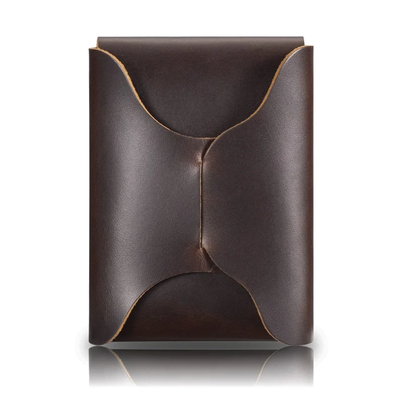 KOSIBATE CL397 Porte-cartes en cuir de vache à texture Crazy Horse Mini Portefeuille pour Hommes