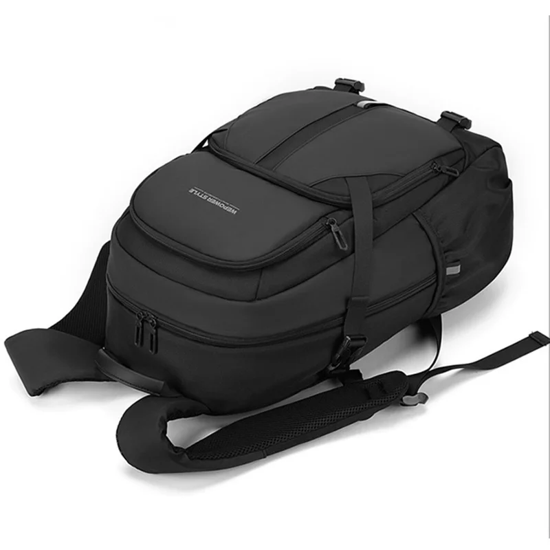WEPOWER 1690-03 Sac à dos pour homme de grande capacité, sac pour ordinateur portable de navetteur, sac à dos décontracté pour les affaires - Noir