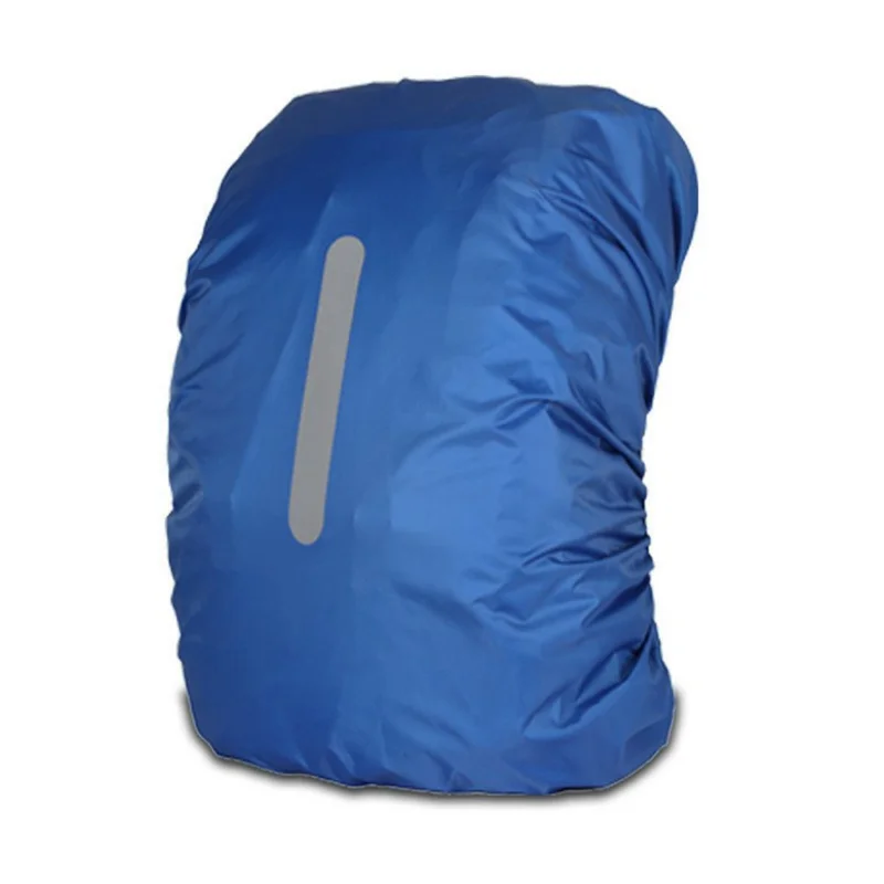 190T Polyester Taffeta Outdoor Backpack Rain Cover Waterproof Reflective Bag Protector, XL for 65-75L - Sapphire