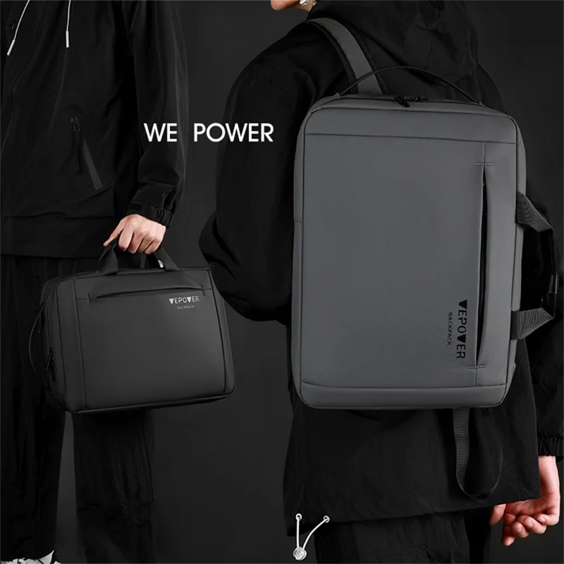 WEPOWER 1331 For 14 Inch Laptop Backpack Waterproof Oxford Fabric Daypack with External USB Port - Black