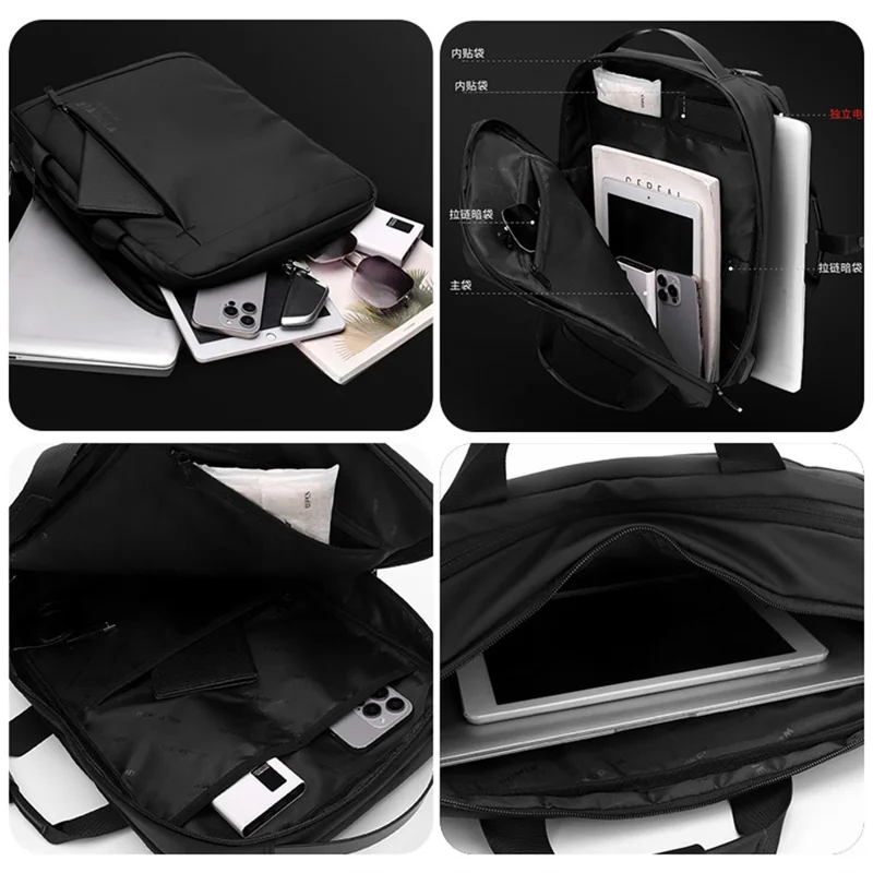 WEPOWER 1331 For 14 Inch Laptop Backpack Waterproof Oxford Fabric Daypack with External USB Port - Black