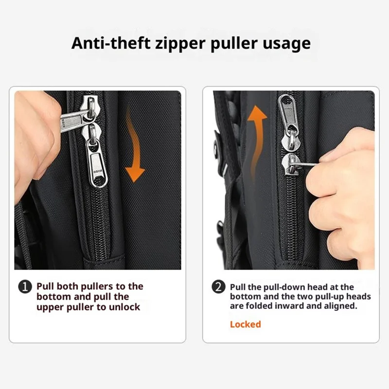 POSO PS-678 4 in 1 Expandable Laptop Backpack and Small Storage Bags Set Travel Dual Shoulder Bag with Air Pump - Black