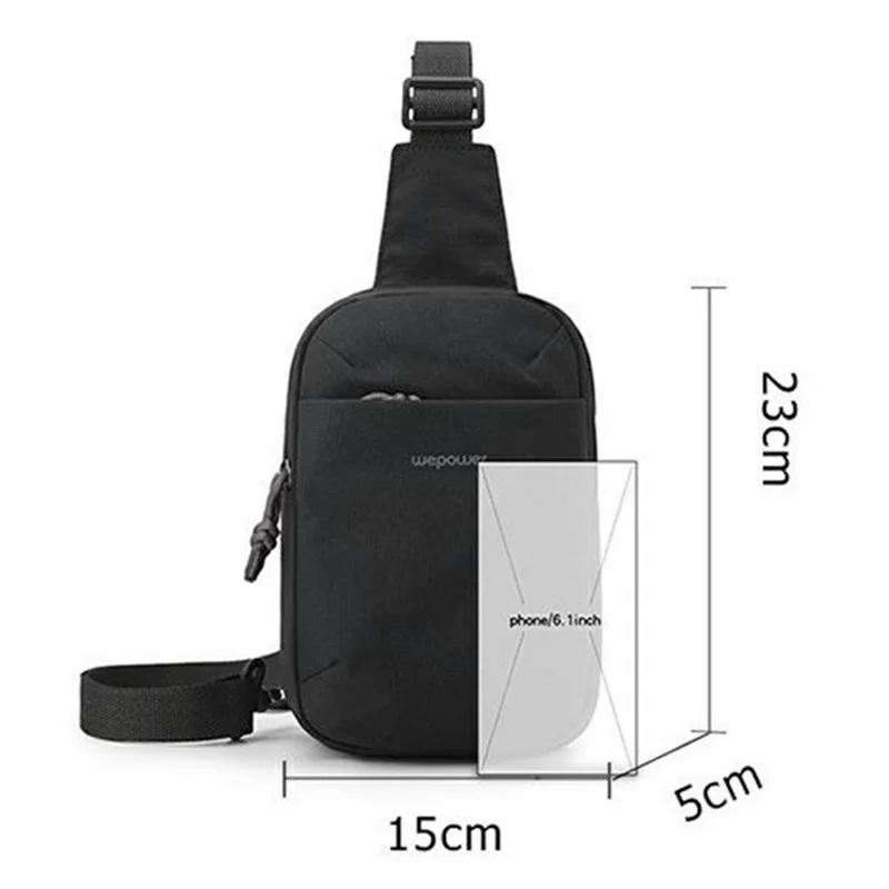 WEPOWER 2204# Chest Bag Unisex Casual Commute Crossbody Pack for Cycling / Sports / Travel / Outdoor Activities - Black