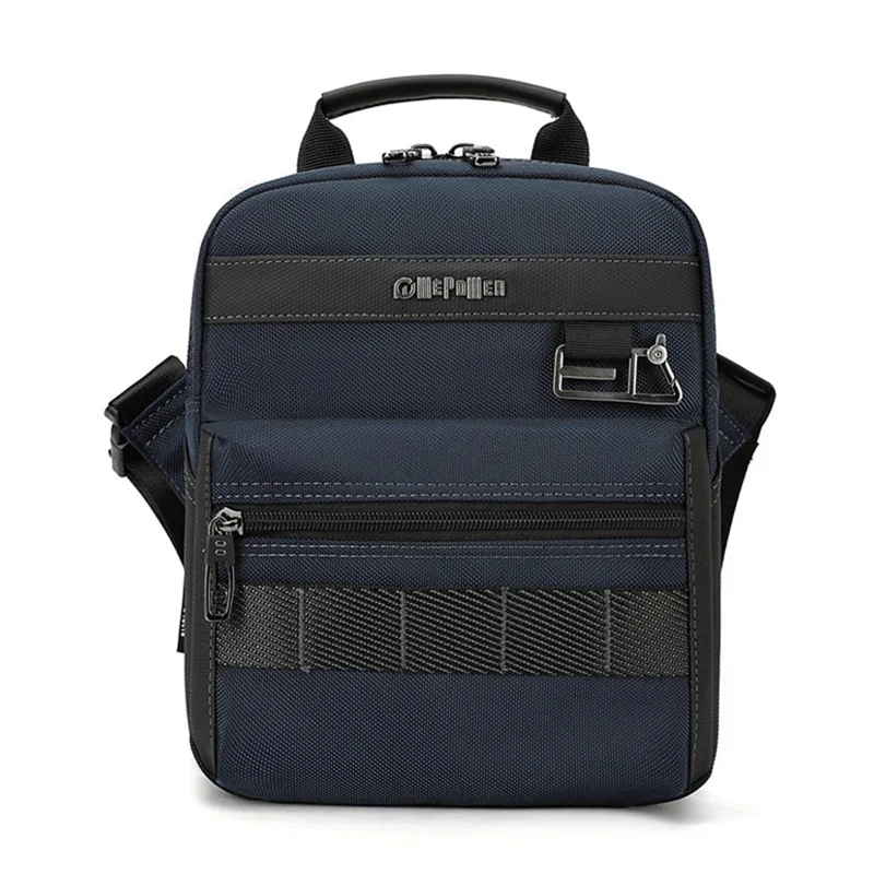 WEPOWER 9307 Size L Square Crossbody Bag for Men Waterproof Nylon Travel Shoulder Pack with Tote Handle - Dark Blue