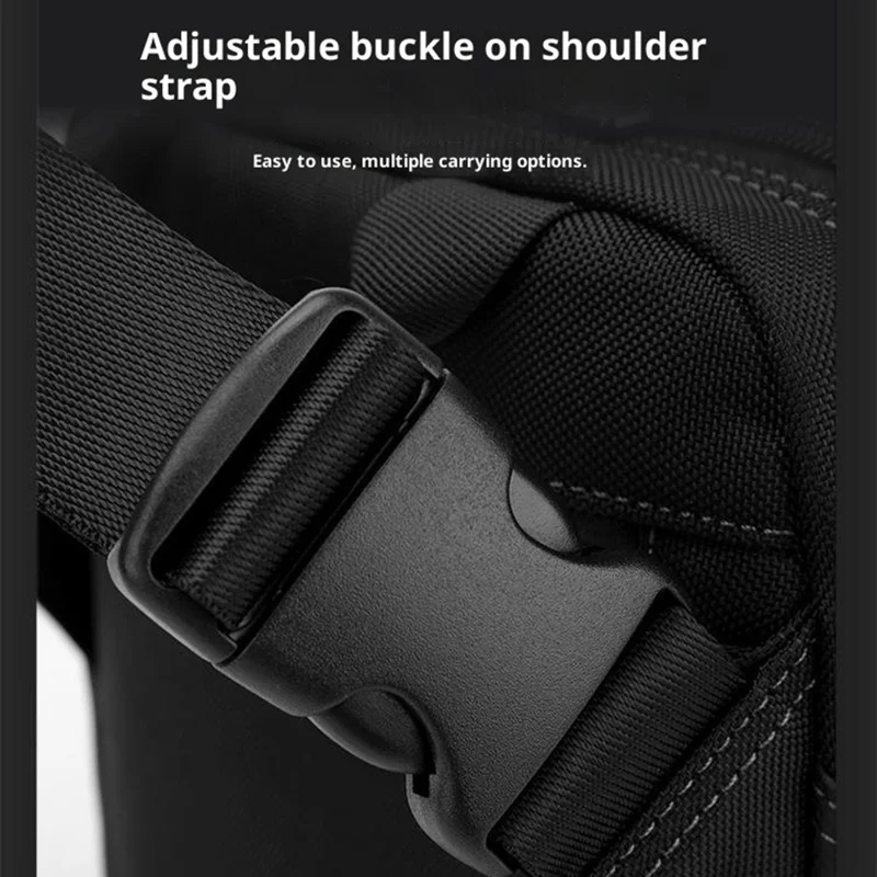 WEPOWER 9307 Size L Square Crossbody Bag for Men Waterproof Nylon Travel Shoulder Pack with Tote Handle - Dark Blue