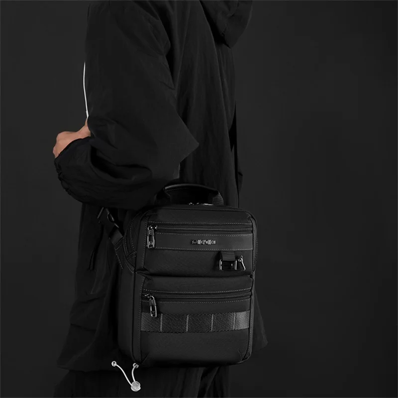 WEPOWER 9308 Waterproof Nylon Casual Shoulder Bag for Men Crossbody Pack Built In Keyring Strap - Dark Blue