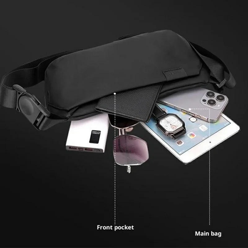 WEPOWER 1273 Commuter Chest Bag for Men Casual Waterproof Crossbody Shoulder Pack with Rotatable Buckle - Black