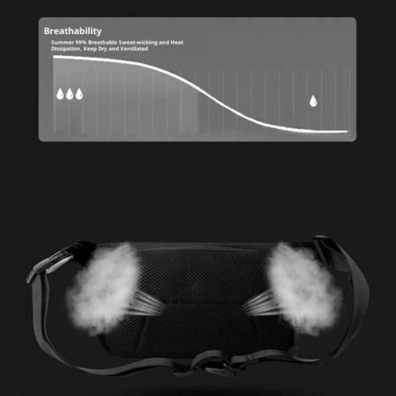 WEPOWER 1273 Commuter Chest Bag for Men Casual Waterproof Crossbody Shoulder Pack with Rotatable Buckle - Black