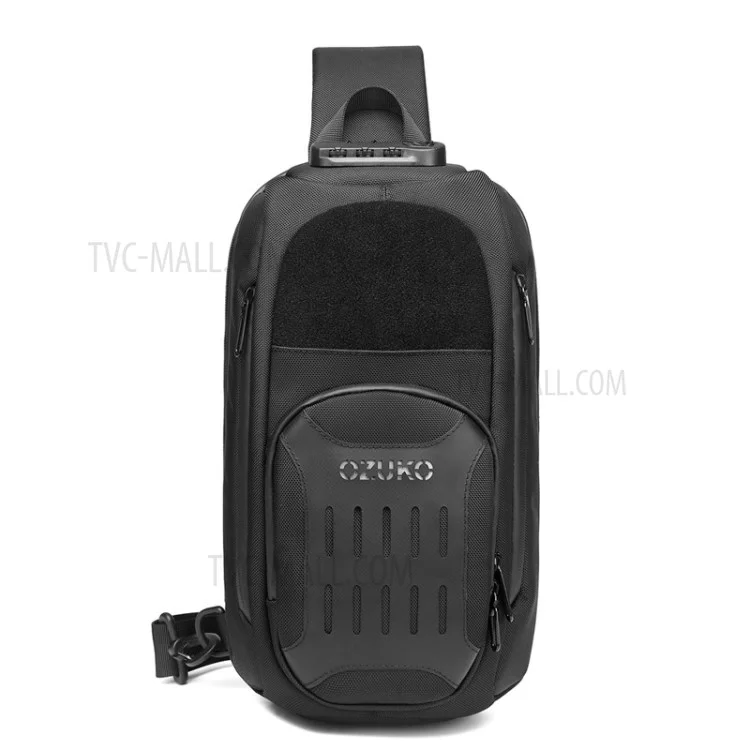 OZUKO 9361 Anti-theft Shockproof Breathable Chest Bag Multifunctional Waterproof Shoulder Bag for Men - Black