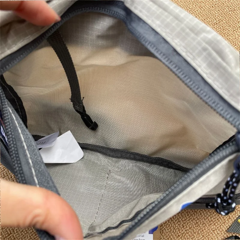 Unisex Oxford Cloth Contrast Color Crossbody Bag Waterproof Shoulder Bag Multi-Functional Phone Case - Grey