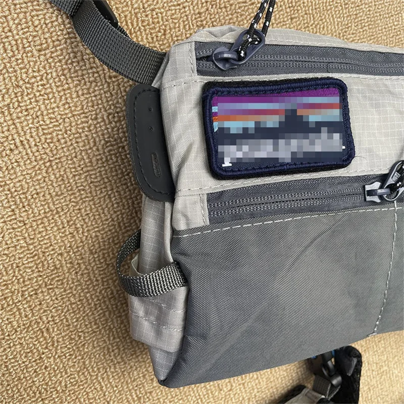 Unisex Oxford Cloth Contrast Color Crossbody Bag Waterproof Shoulder Bag Multi-Functional Phone Case - Grey