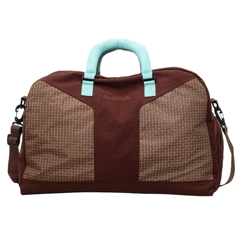 حقيبة رياضية حقيبة سباحة صالة ألعاب رياضية فصل جاف ورطب حقيبة دفيلة للسفر كتف عبر الجسم حقيبة أمتعة للنساء - قهوة