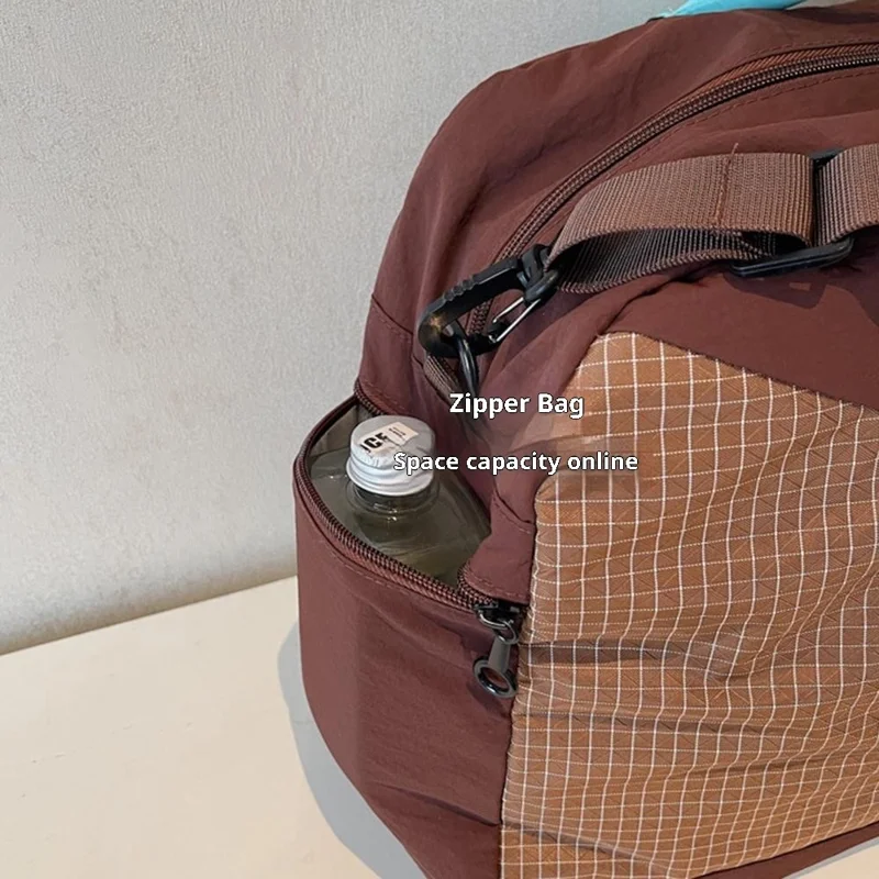 حقيبة رياضية حقيبة سباحة صالة ألعاب رياضية فصل جاف ورطب حقيبة دفيلة للسفر كتف عبر الجسم حقيبة أمتعة للنساء - قهوة