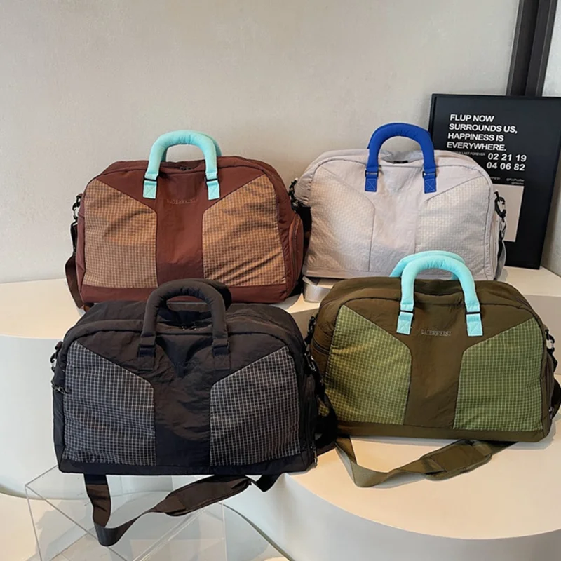 حقيبة رياضية حقيبة سباحة صالة ألعاب رياضية فصل جاف ورطب حقيبة دفيلة للسفر كتف عبر الجسم حقيبة أمتعة للنساء - قهوة