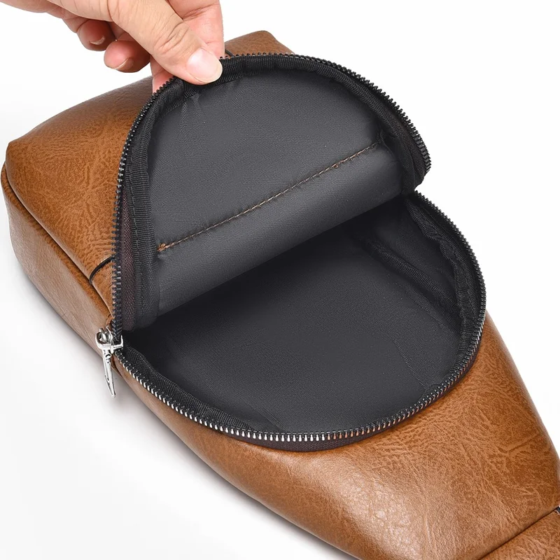 WEIXIER X463 Große Kapazität Herren Brusttasche Leicht Umhängetasche Wasserabweisend für Täglichen Pendler Lässige Reisen - Hellbraun