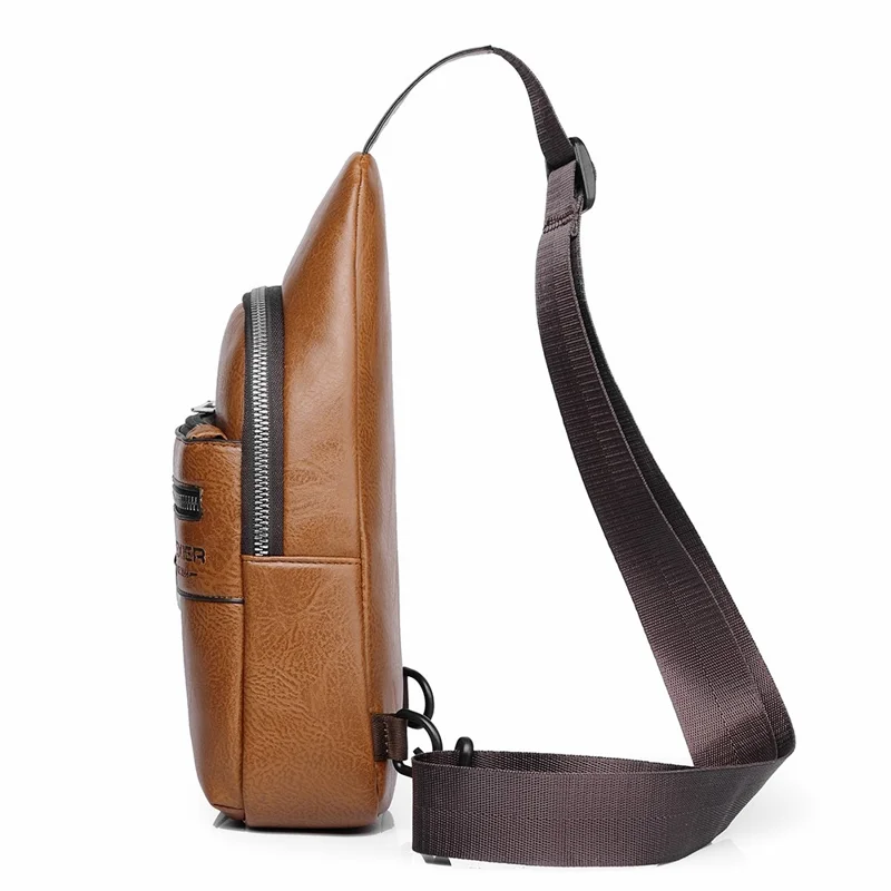 WEIXIER X463 Große Kapazität Herren Brusttasche Leicht Umhängetasche Wasserabweisend für Täglichen Pendler Lässige Reisen - Hellbraun