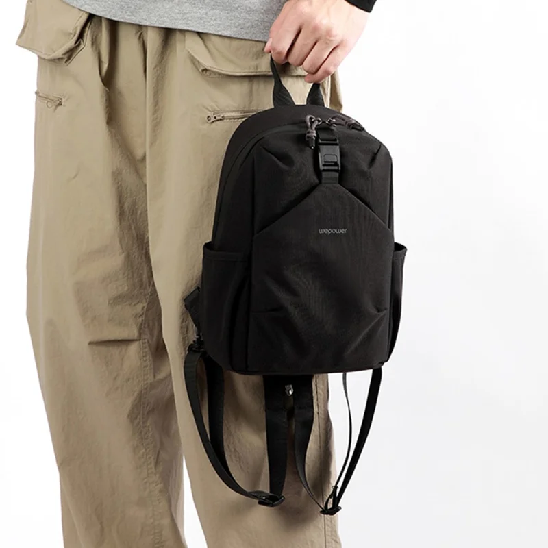 WEPOWER 2207# Leichter Pendler-Rucksack Unisex Casual Travel Daypack Doppelter Schultertasche - Schwarz