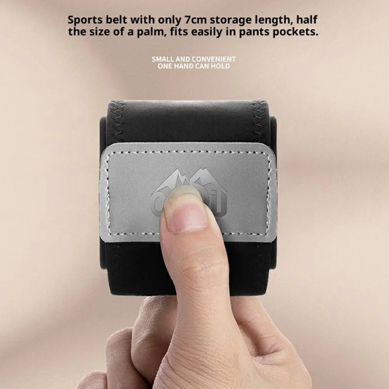 OUDO حزام خصر رفيع غير مرئي، حقيبة خصر للركض مع زجاجة ماء 330 مل - للخصر من 60 سم إلى 85 سم / أسود (خالٍ من مادة البيسفيتول أ، بدون FDA)