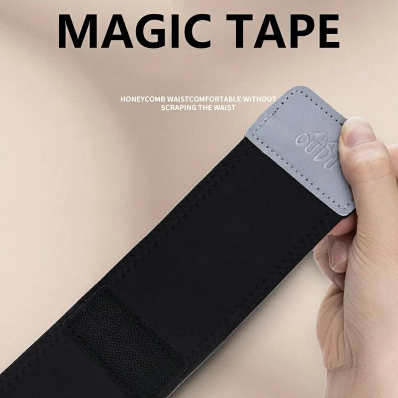 OUDO حزام خصر رفيع غير مرئي، حقيبة خصر للركض مع زجاجة ماء 330 مل - للخصر من 60 سم إلى 85 سم / أسود (خالٍ من مادة البيسفيتول أ، بدون FDA)