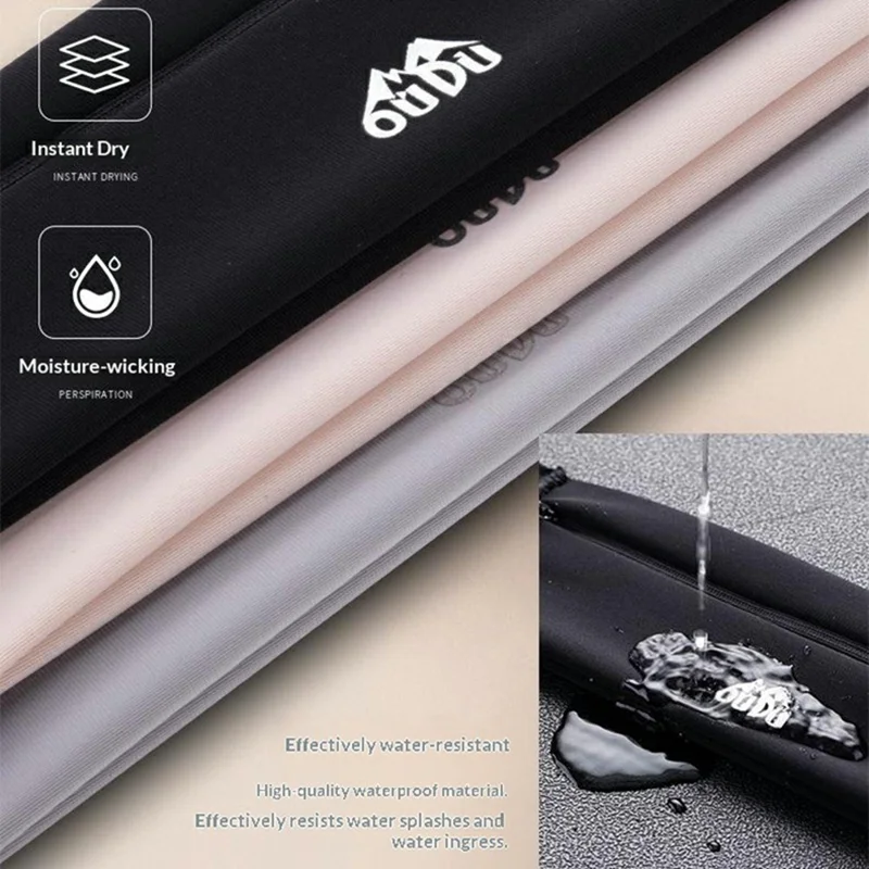 OUDO حزام خصر رفيع غير مرئي، حقيبة خصر للركض مع زجاجة ماء 330 مل - للخصر من 60 سم إلى 85 سم / أسود (خالٍ من مادة البيسفيتول أ، بدون FDA)