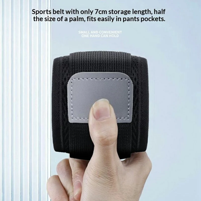 OUDO حزام ركض رفيع وقابل للتنفس، حزمة خصر غير مرئية مقاومة للماء بدون غلاية - للخصر 60 سم - 85 سم / أسود