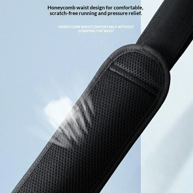 OUDO حزام ركض رفيع وقابل للتنفس، حزمة خصر غير مرئية مقاومة للماء بدون غلاية - للخصر 60 سم - 85 سم / أسود