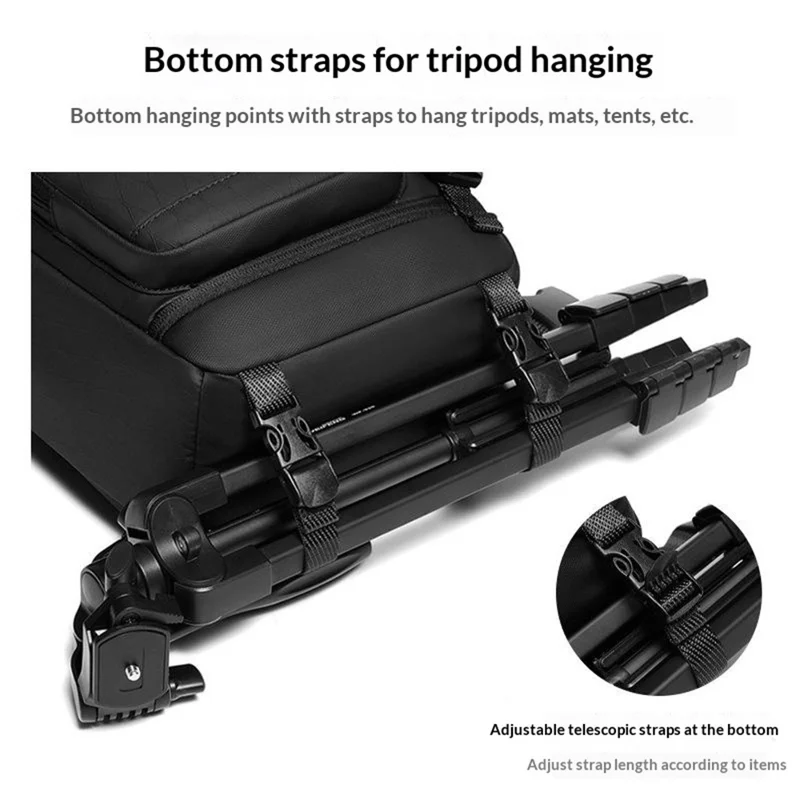 9262 Waterproof DSLR Camera Bag Wear-Resistant Single Shoulder Camera Case Ergonomic Camera Backpack - Black