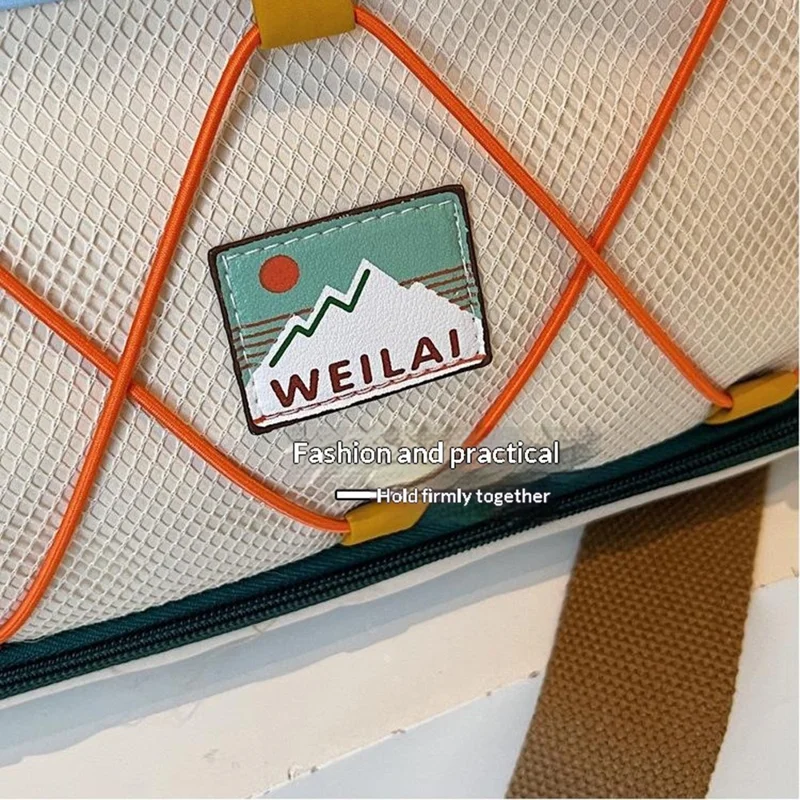 Large Capacity Gym Bag Expandable Handbag Dry Wet Separation Travel Duffel with Shoulder Strap - Brown