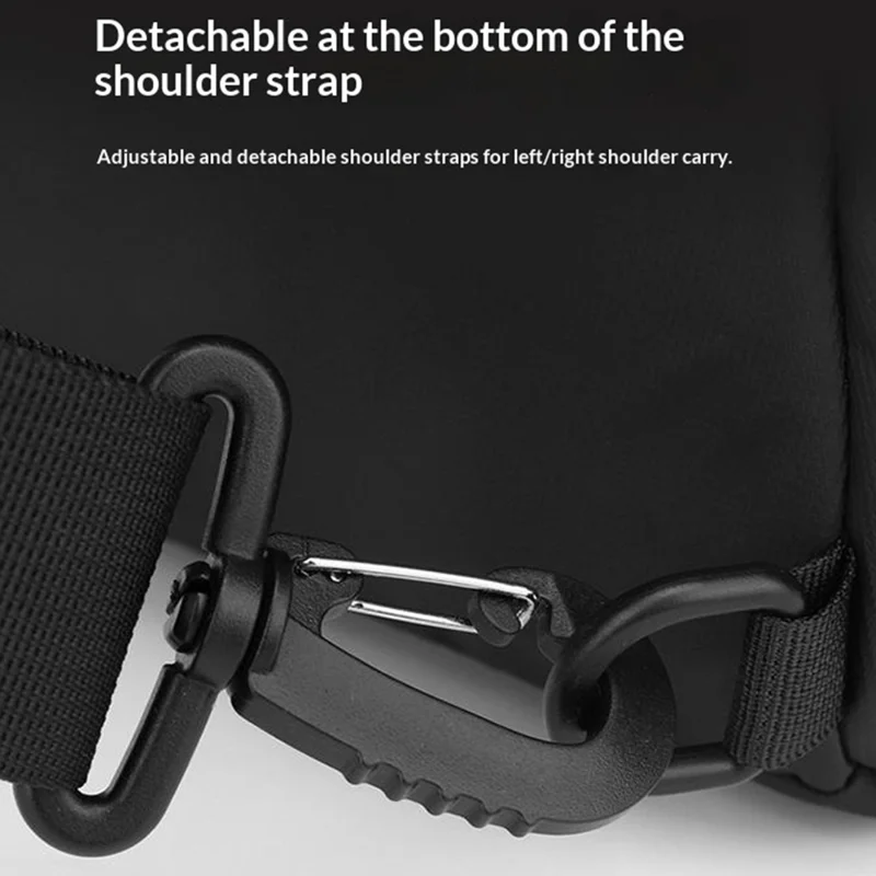 WEPOWER 1239# Commute Men Single Shoulder Bag Large Capacity Crossbody Bag Water-Resistant Chest Pack - Black