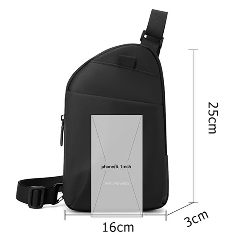 WEPOWER 1326# Lightweight Men Sling Bag Water-Resistant Crossbody Bag Breathable Chest Pack - Black