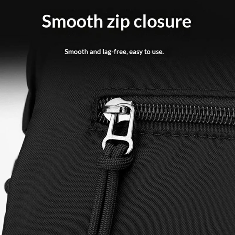 WEPOWER 7206 Men Casual Messenger Bag Waterproof Nylon Large Capacity Crossbody Shoulder Bag - Black