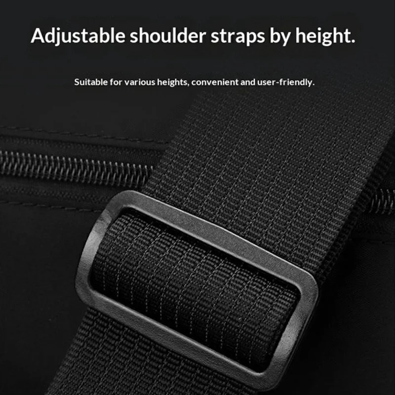 WEPOWER 7206 Men Casual Messenger Bag Waterproof Nylon Large Capacity Crossbody Shoulder Bag - Black