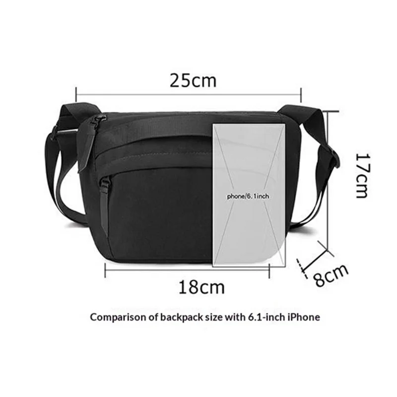 WEPOWER 881 Nylon Crossbody Chest Bag Waterproof Casual Commuter Shoulder Bag - Black