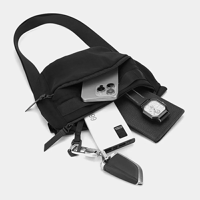 WEPOWER 881 Nylon Crossbody Chest Bag Waterproof Casual Commuter Shoulder Bag - Black