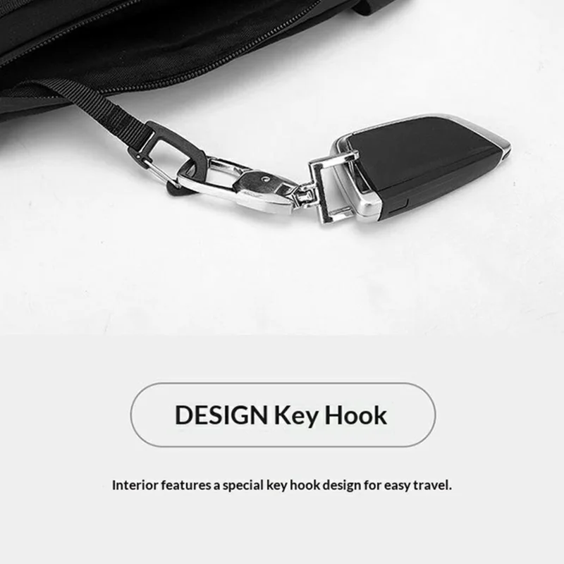 WEPOWER 881 Nylon Crossbody Chest Bag Waterproof Casual Commuter Shoulder Bag - Black