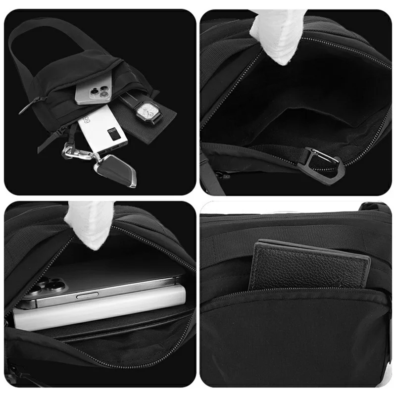 WEPOWER 881 Nylon Crossbody Chest Bag Waterproof Casual Commuter Shoulder Bag - Black
