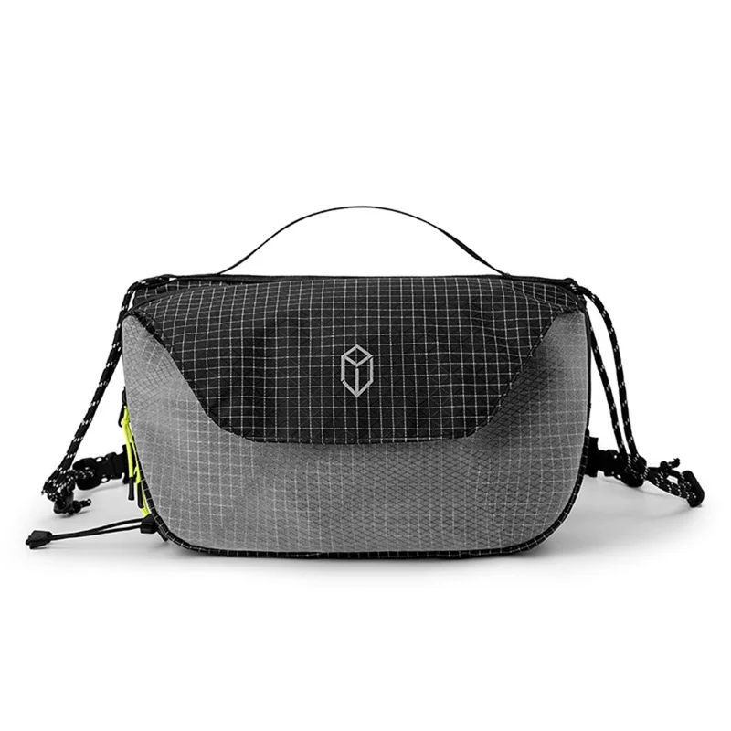 Nylon-Minimalist-Commuter-Umhängetasche wasserdicht, Einzelschultertasche – Schwarz