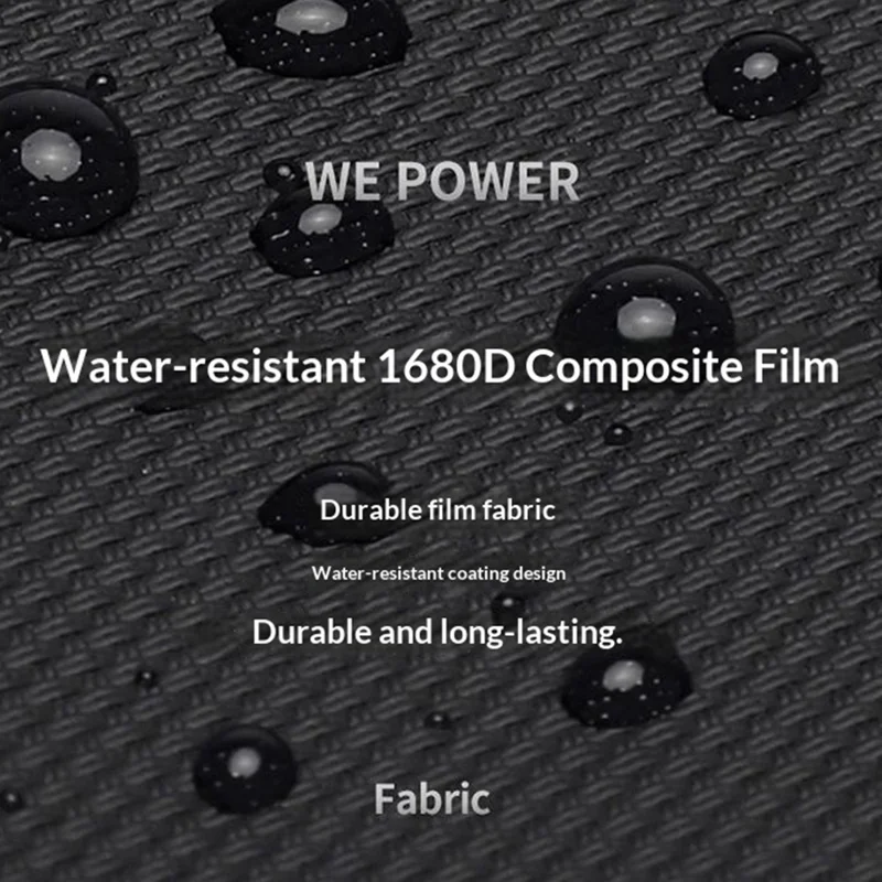 WEPOWER 1346 1680D Waterdichte Rugzak Grote Opbergzak met Meerdere Lagen Schouderzak met Zeshoekige Schouderbanden - Zwart