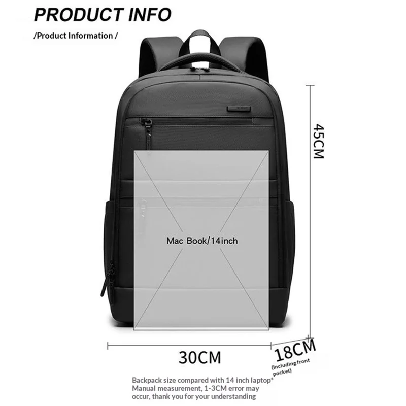 WEPOWER 1346 1680D Waterdichte Rugzak Grote Opbergzak met Meerdere Lagen Schouderzak met Zeshoekige Schouderbanden - Zwart
