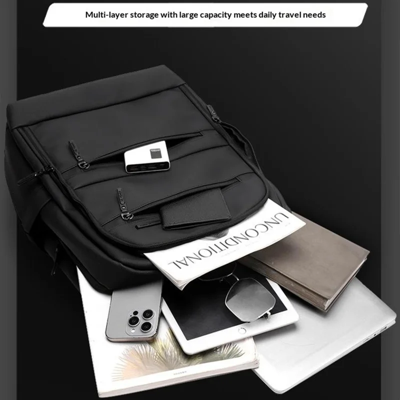 WEPOWER 1346 1680D Waterdichte Rugzak Grote Opbergzak met Meerdere Lagen Schouderzak met Zeshoekige Schouderbanden - Zwart