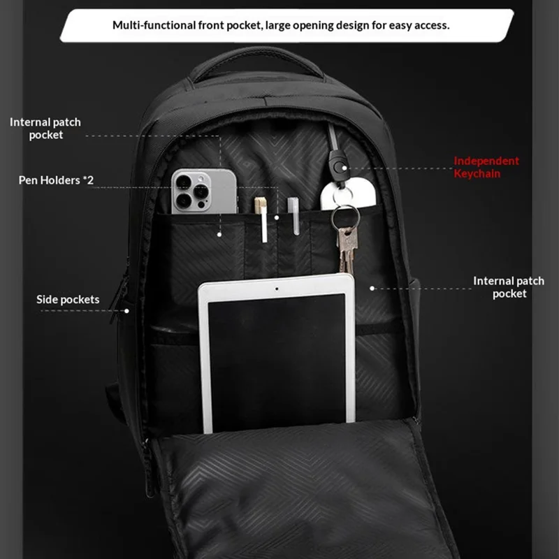 WEPOWER 1346 1680D Waterdichte Rugzak Grote Opbergzak met Meerdere Lagen Schouderzak met Zeshoekige Schouderbanden - Zwart