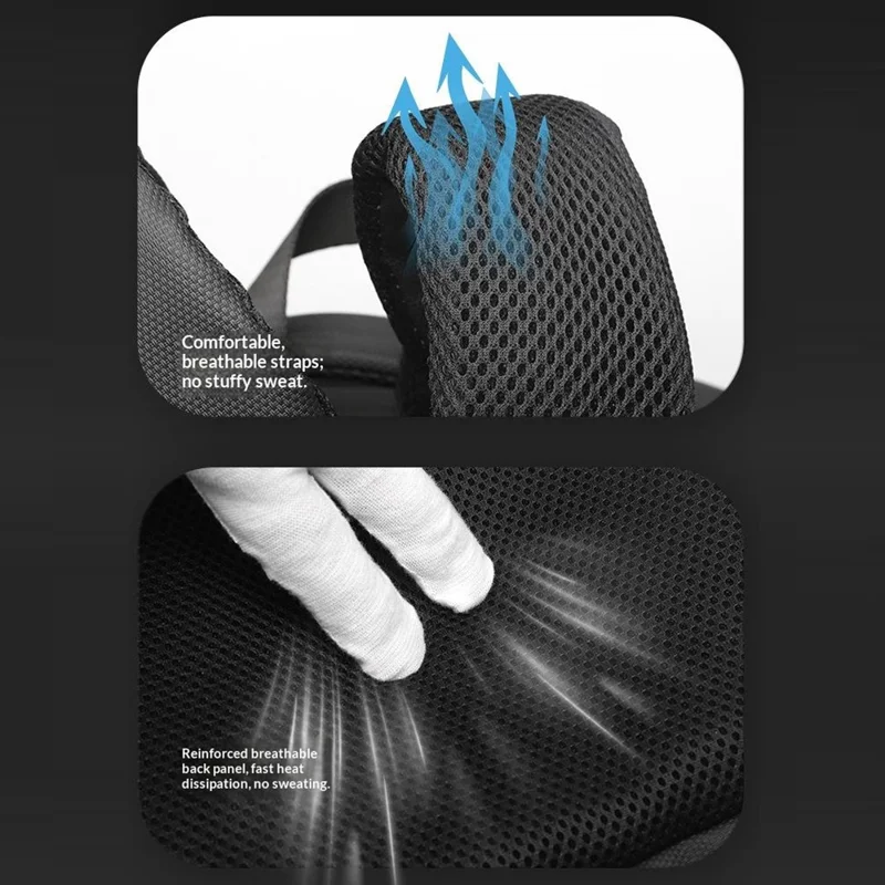 WEPOWER 1346 1680D Waterdichte Rugzak Grote Opbergzak met Meerdere Lagen Schouderzak met Zeshoekige Schouderbanden - Zwart