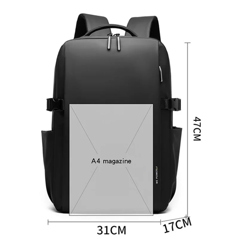 WEPOWER 3426 Sac à dos casual pour trajet quotidien, grand sac à dos pour ordinateur portable, grande capacité, pour étudiants / voyages d'affaires, sac de jour - Noir