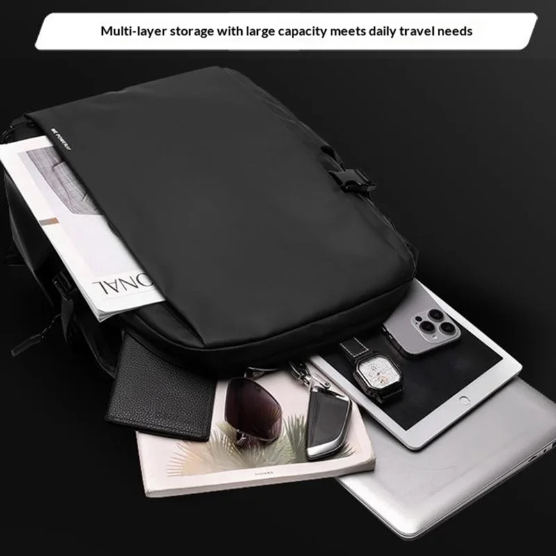 WEPOWER 3426 Sac à dos casual pour trajet quotidien, grand sac à dos pour ordinateur portable, grande capacité, pour étudiants / voyages d'affaires, sac de jour - Noir