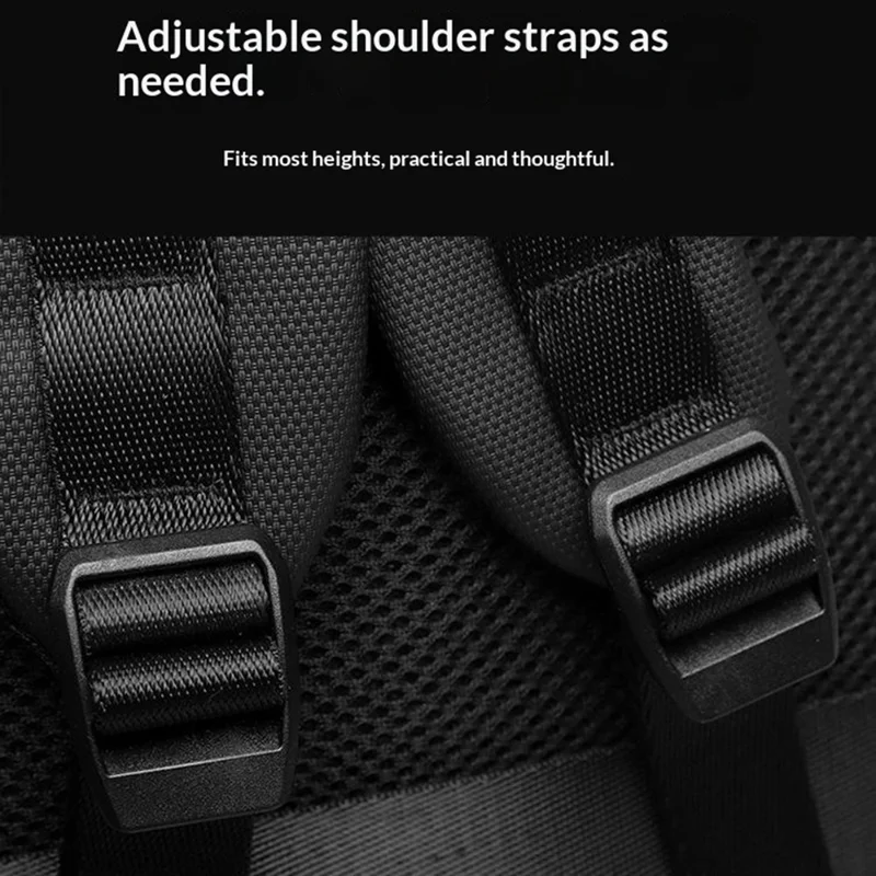 WEPOWER 1342 1680D vandtæt rygsæk med stort rumfang skuldertaske med flere opbevaringslag og justerbare bikunststofremme - Sort