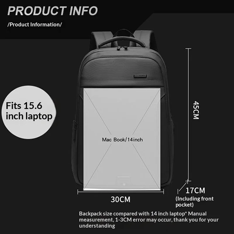 WEPOWER 1342 1680D vandtæt rygsæk med stort rumfang skuldertaske med flere opbevaringslag og justerbare bikunststofremme - Sort