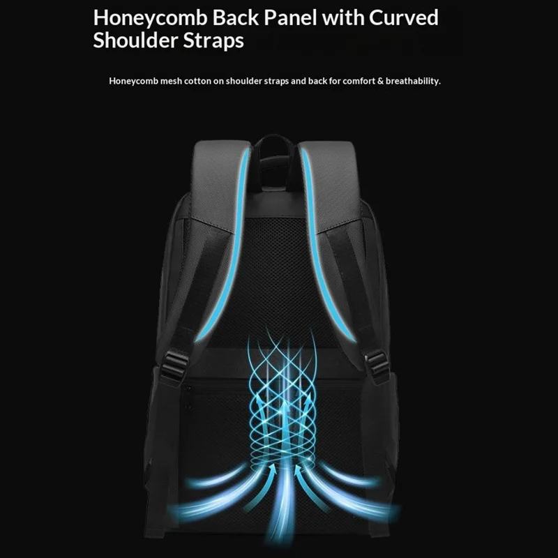 WEPOWER 1342 1680D vandtæt rygsæk med stort rumfang skuldertaske med flere opbevaringslag og justerbare bikunststofremme - Sort