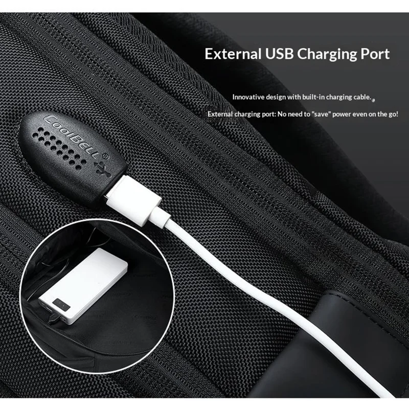 COOLBELL CB-8316 15.6 Inch Laptop Backpack for Men Business / Short Trip Travel Bag Splash-Proof Daypack - Black