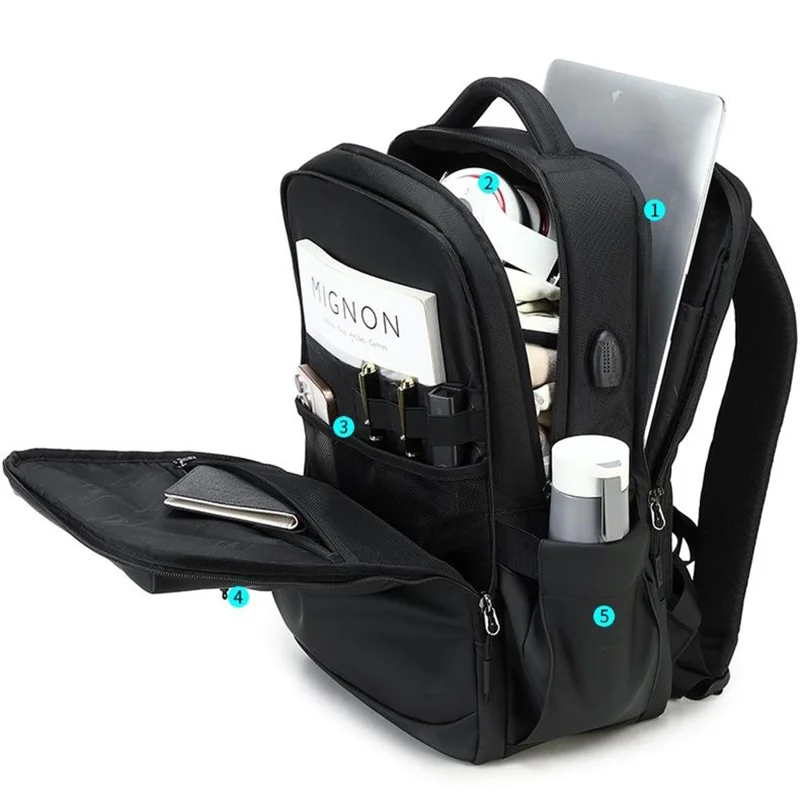 COOLBELL CB-8316 15.6 Inch Laptop Backpack for Men Business / Short Trip Travel Bag Splash-Proof Daypack - Black